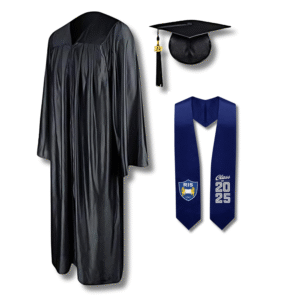 RIS graduation Cap and Gown rental with Customised Sash